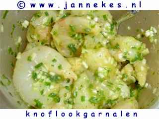 gourmetten - foto recept knoflookgarnalen