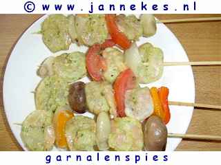 barbecue recept garnalenspiesen